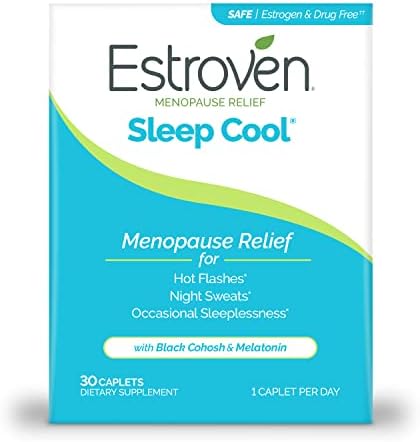 Estroven SLEEP COOL formulated for Menopause Symptom Relief* – Helps Reduce Hot Flashes and Night Sweats* – Helps You Fall Asleep and Stay Asleep* – 30 Caplets