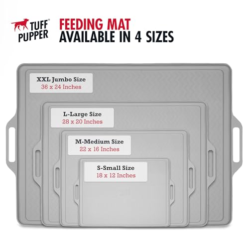 Tuff Pupper Tapete de Alimentação para Cães Médio 22X16 para Comida E Água | Tapetes de Comida para