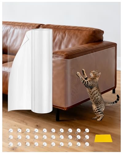 Cat Scratch Furniture Couch Protector - 1 Clear PET Roll, 196.8 x 11.8 Inch