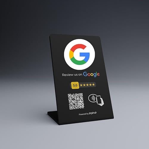 Espositore nero per Recensioni NFC e QR code PVC per