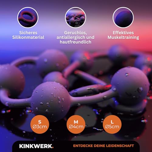 Analkugel Kinkwerk Kette mit 4 Kugeln aus Premium Silikon