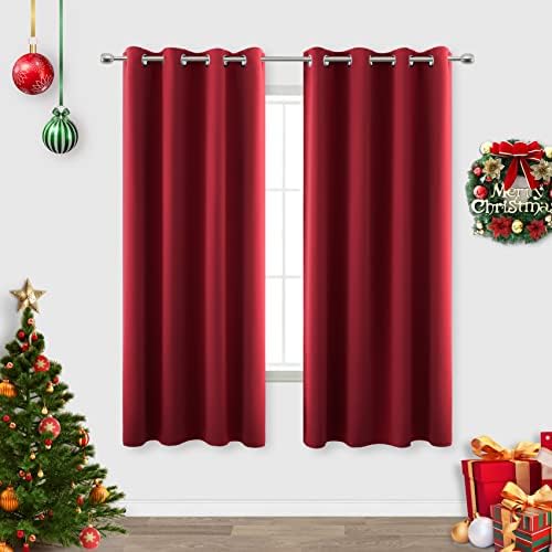 KOUFALL Sage Green Curtains 63 Inch Length for Bedroom 2 Panels Grommet Window Treatments Room Darkening Insulated Blackout Thermal Boho Drapes for Living Room Set Decor 52x63 Inches Long Light Green