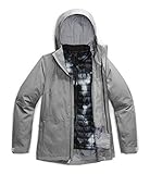The North Face Women's Thermoball Eco Snow Triclimate Jacket, TNF Medium Grey Heather/TNF Black Ink Blur Print, M