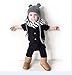 Gaono Infant Boys Black/Grey Button Up Romper Short Sleeve Basic Romper Coveralls(Black, 6-12Months)