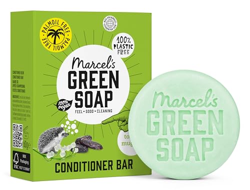 Marcels Green Soap - Hair Conditioner Bar Tonka & Muguet Scents - Eco-Friendly - Zero Plastic Packaging - Palm Oil Free - Vegans - Compact and Long-Lasting - 60 grams