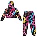 YECARYPOD Graffiti Boys' Active Sweatsuit 2 Piece Outfits Sweatshirt and Pants Girls Fashion Tracksuit Set Birthday Outfits Girls' Workout Top & Bottom Sets Kids Clothing Sets 12-13Y