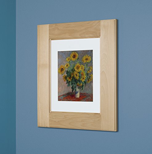 Image of 14x18 Concealed Picture Frame Medicine Cabinet without Mirror for Bathroom, Recessed in the Wall, Made in North America, Real Wood, NO MDF, Adjustable Shelves, Unfinished Shaker
