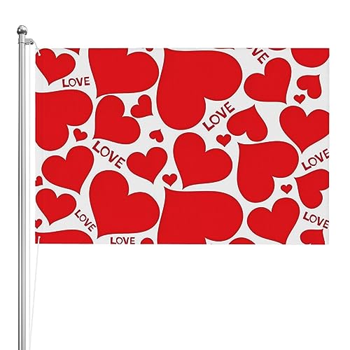 Drapeau en forme de cœur 1,2x1,8m en polyester pour jardin