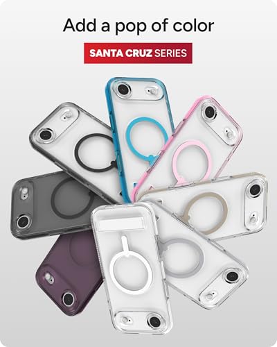 Image of ZAGG Santa Cruz Snap Case with Kickstand for iPhone Air - White, Drop Protection (13ft /4m), MagSafe Charging Compatible, ClearGuard Anti-Yellowing Technology, Scratch Resistant Phone Case