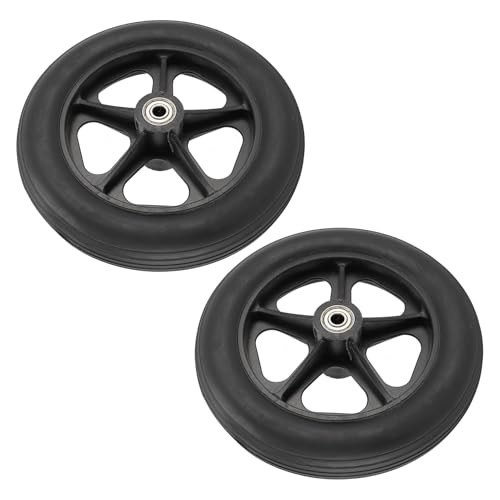Roues de fauteuil roulant robustes PU et roulement métal durable 8"