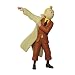 Figurine de collection Tintin mettant son trench 8,5cm Moulinsart 42473 (2011)