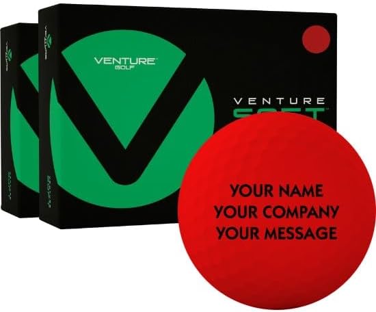 Venture Golf Soft Matte Red Personalized Golf Balls - Double Dozen