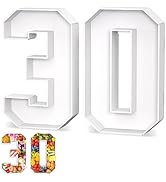 Paready 13.78'' Fillable Cardboard Number 30, Tray Charcuterie Number Mache 30, Food Fillable Num...