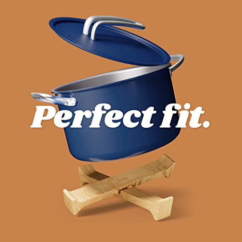 Wooden Trivet, Heat-Resistant Planet-Friendly Rubberwood Serving Stand For Pots And Pans For Kitchen And Baking With Easy Flat Storage By Risa - Toasted Brown #TOP2