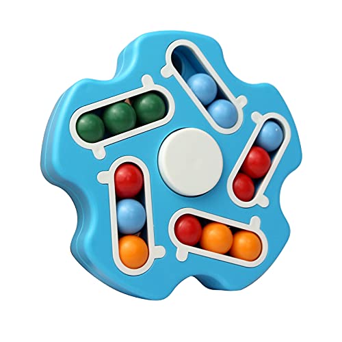 Jurmickey Double-Sided Rotating Magic Bean Stress Relief Toys, Finger Spinning Top Toys, Intelligence Brain Puzzle Educational Toys for Kids /Adults/ Office Relief Stress Anxiety