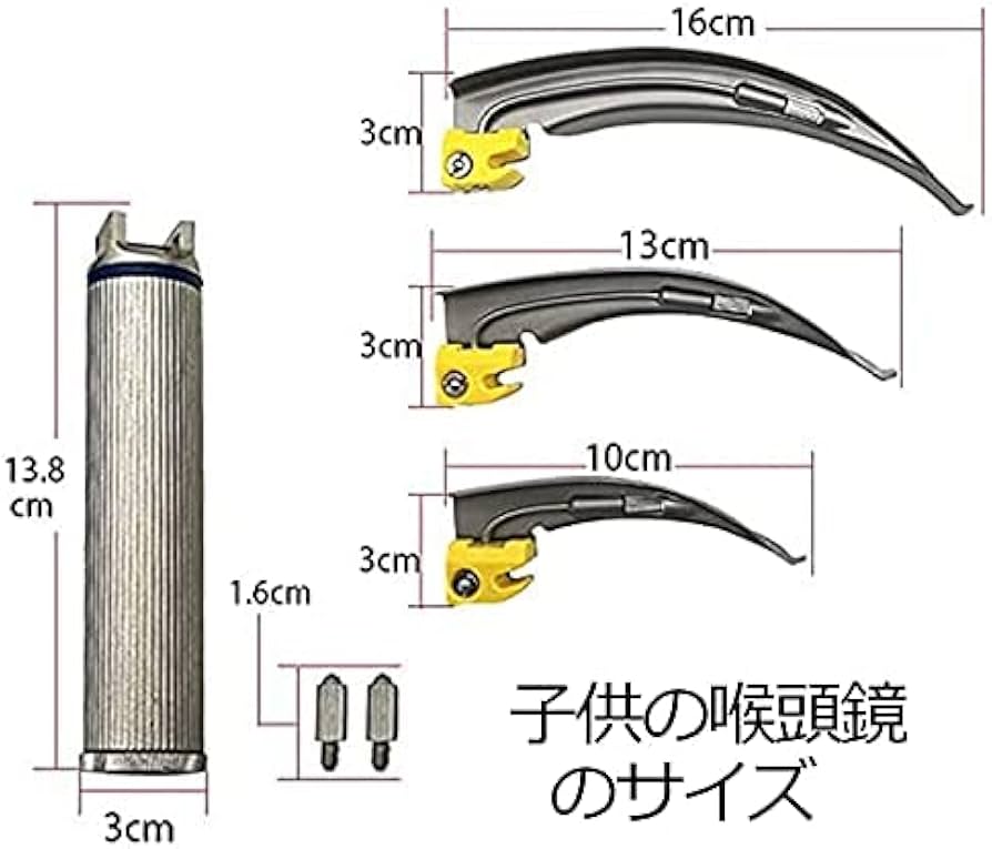 放出品　喉頭鏡　米軍 SURTEX® マッコイ喉頭鏡 - 湾曲ブレード - ステンレススチール