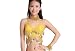 ZLTdream Lady's Belly Dance Bandage Coin Bra Top With Chest Pad Yellow