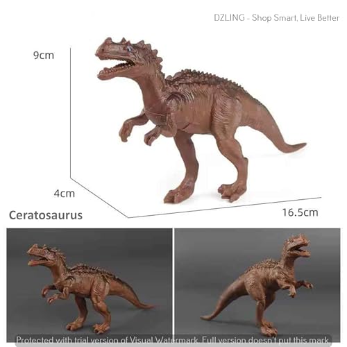 Image of DZLING Realistic Big Dinosaur Toy Set for Kids - 6 Pieces Realistic Dinosaur Figures, Dino Animal Action Figurine Decoration Items Birthday Gift for Childrens 3+ Years