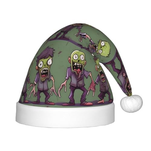 dkkuvt Muchos sombreros de Navidad unisex con estampado de zombies, para la mayoría de fiestas de Navidad, suministros de vacaciones, sombreros de Navidad
