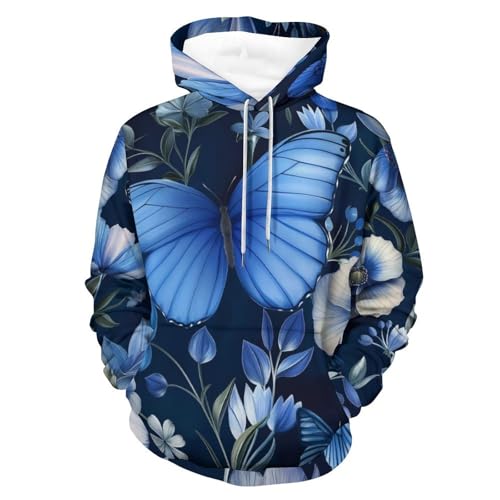 Sweatshirt Papillon Bleu Idéal pour Vos Sorties Décontractées en Ville