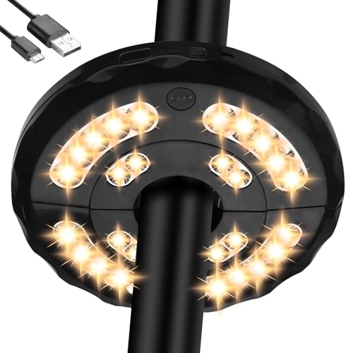 INKEER Dual-Power Patio Umbrella Light-Rechargeable & Battery Operated Umbrella Lights,3 Lighting...