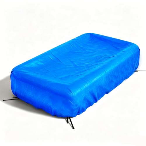 Inflatable Pool Cover for 120in x72in 130in x72in Rectangle Swimming Pool Secure Elastic Edge with Drawstrings&Full Wrap Design Prevent Slipping Above Ground Pool Cover (Blue 7 x 5 to 11 x 7)