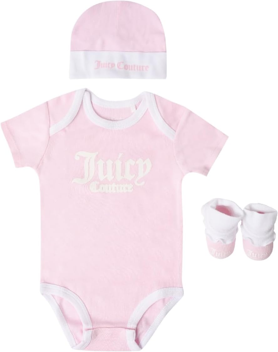 JUICY COUTURE Newborn JBX5304P6980 Juicy Couture Baby Three-Piece Set - Pink