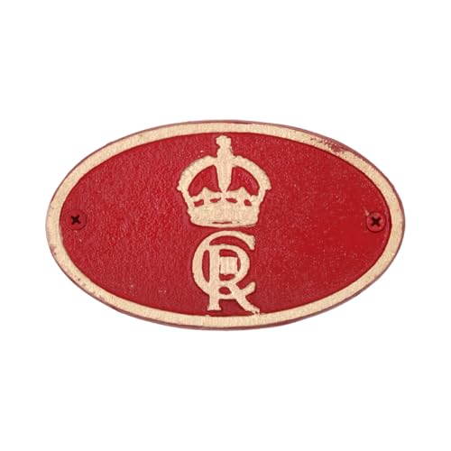 Royal Crest King Charles CR III Wall Plaque Cast Iron English Sign