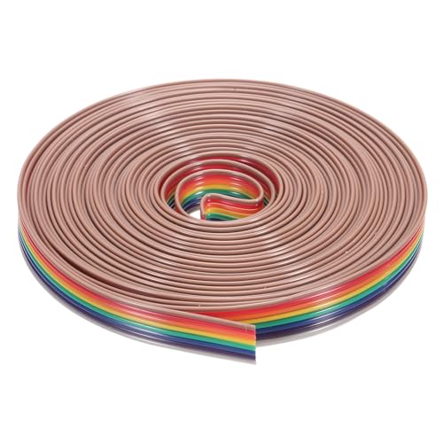 MECCANIXITY 1 cable plano de cinta arcoíris de 8 pines de 20 pies de 1,27 mm de paso para proyectos electrónicos