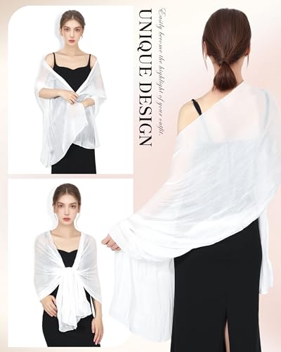 Shawl Wraps for Women - Shimmering Chiffon Scarves, Versatile Hijab Headscarf, Neck Scarf, Shawl for Evening Dresses2