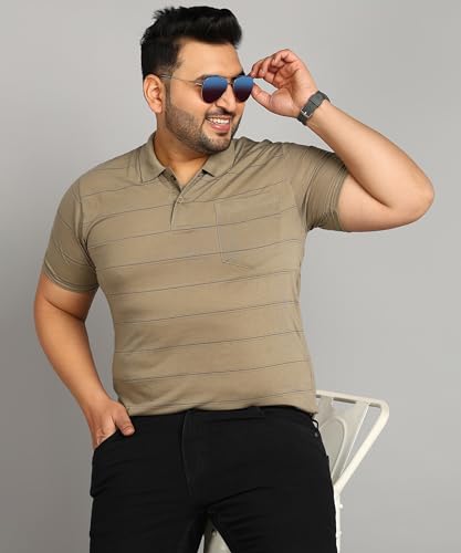 Image of INKKR Half Plus Size Men's Regular Fit Striped Tshirt