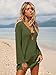 ANRABESS Women Beach Cover Ups 2026 Summer Crochet Knit Swimwear Mesh Bathing Suit Hollow Out Dress Swimsuit Vacation Clothes Green Small