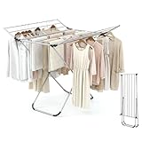 Tangkula Aluminum Clothes Drying Rack, Folding Laundry Rack with Sturdy Frame,...