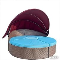 Outdoor Überdachung Rundes Ersatzdach Für Garten-Tagesbett - Wetterfest In Grasgrün, 168cm Durchmesser UV Schutz Sonnendach