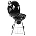 Barbecue au charbon de bois, chariot portatif pour barbecue au charbon de bois avec 2 grilles, 2 roues, compartiment de rangement cendrier, thermomètre, gril à charbon de ventilation réglable pour 5