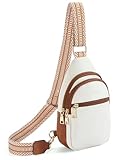 Picture of Telena Sling Bag for Women Crossbody Fanny Packs for Women Leather Sling Chest Bag with Adjustable Strap Beige Brown