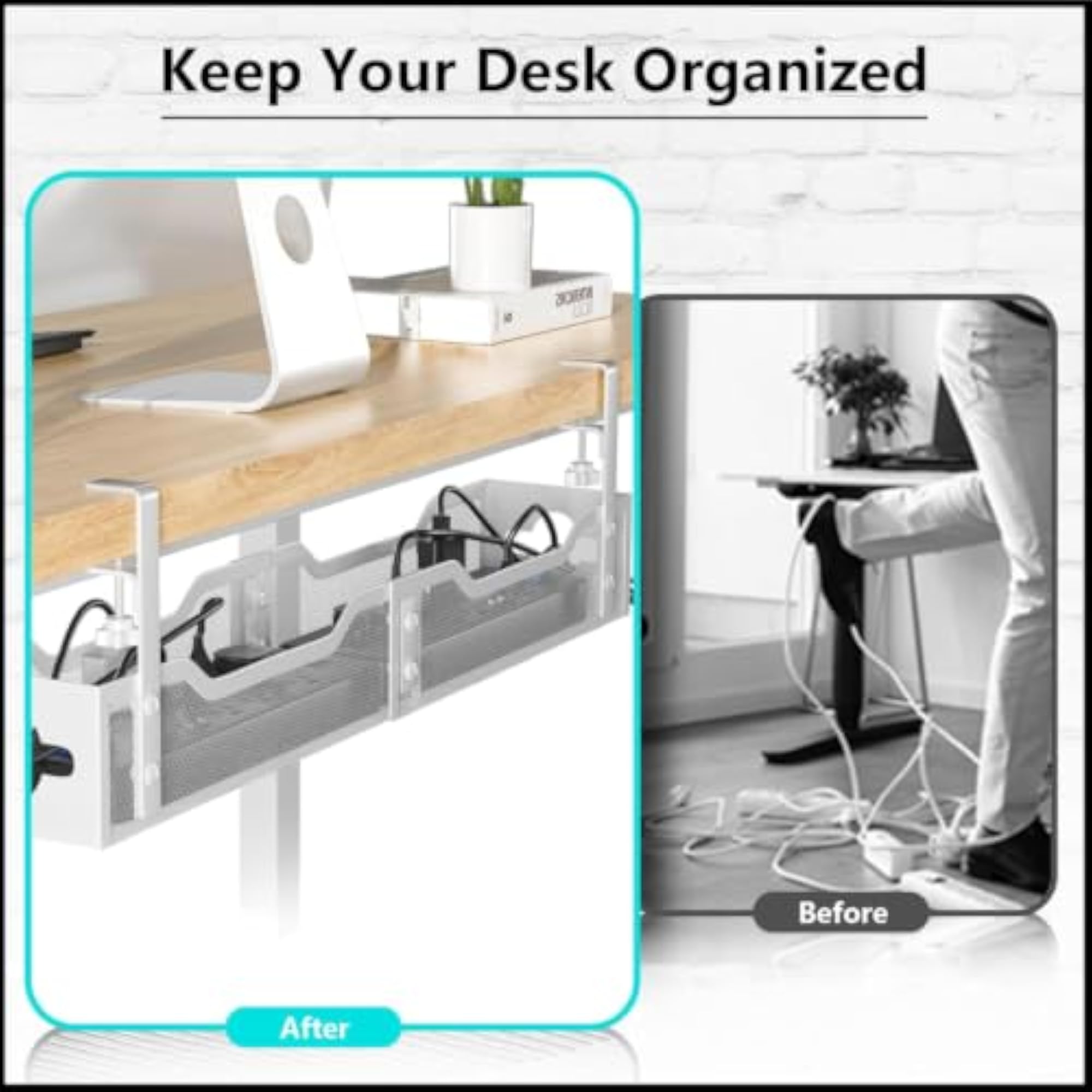 Adjustable Under Desk Cable Management Tray