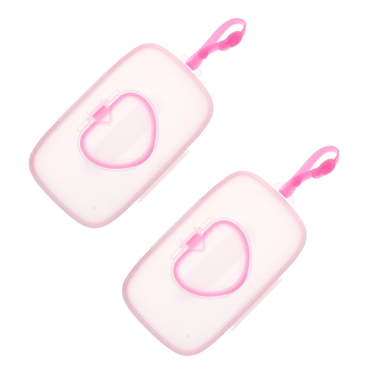 TIDTALEO Portable Wipes Holder and Travel Wet Tissue Storage Case for Infants, 2pcs White and Pink Compact Dispenser, Outdoor Use Diaper Bag Accessory