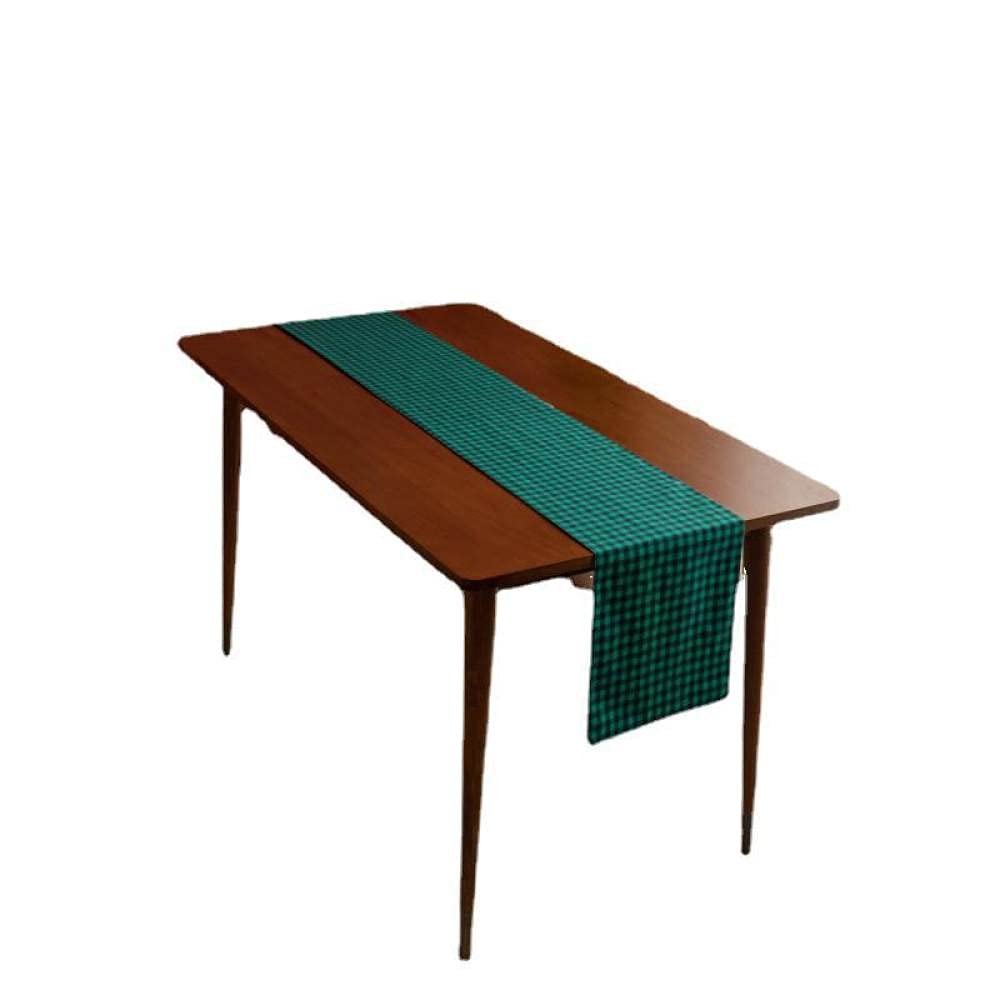 Camino Mesa,Camino De Mesa De Arpillera Caminos De Mesa Navideños Mesa Clásica A Cuadros Verde Negro para Sala De Estar Mesa De Comedor De Navidad Fiesta Decoración Navideña, 30X140Cm