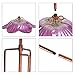 Outdoor Bird Bath Glass Birdbath Garden Birdfeeder with Metal Stake Pink(Height:26inch)