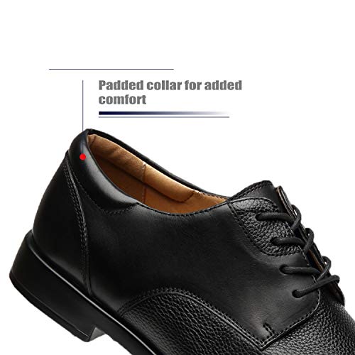 La Milano sapato social masculino largo bico de couro com cadarço Oxford confortável formal extra la