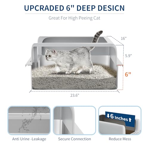 Arenero de Acero Inoxidable para Gatos XXL miniatura 3