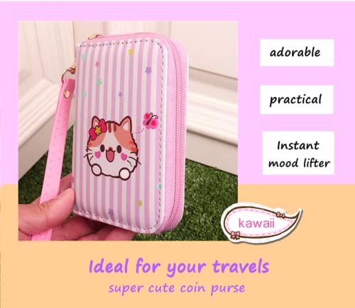 Image of AACKS Little Girls Coin Purse Kids Small Wallet for Teens Women Mini Coin Pouches with Strap Cute Cartoon Card Holder Cat Kitty Panda Unicorn