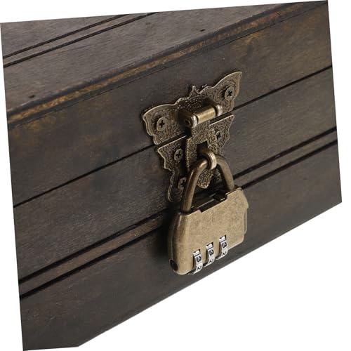 Coffre trésor bois foncé Healeved pour ranger vos secrets - 4