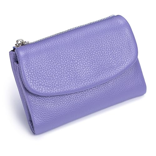 Joyfullygo Wallet, Unisex Pebble Leather Wallet, Joyfullygo Genuine Leather Small Wallet with Rfid, Can Hold Coins Id Cards Soft Leather Small Purses (K)