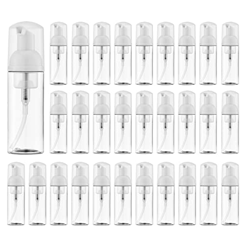 Travel Foam Pump Bottle, 2oz Small Size Foaming Soap Dispenser 30Pack Clear