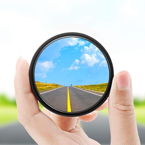 Image of Blind Spot Mirror, 360 Adjustable, Convex Glass, Waterproof, Universal Fit for Cars & SUVs, Black (Wide Angle Side Rear View)
