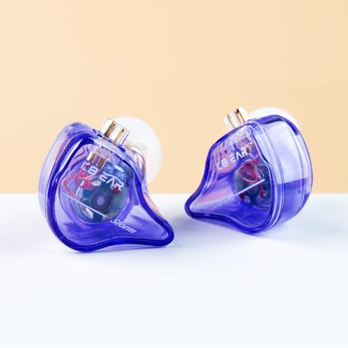Image of keephifi KBEAR Storm in Ears for Musicians Singers Audiophile Wired Headphone in Ear Monitor Headphone 10mm Strong Magnetic Dynamic Driver Earbuds (Purple, with mic)