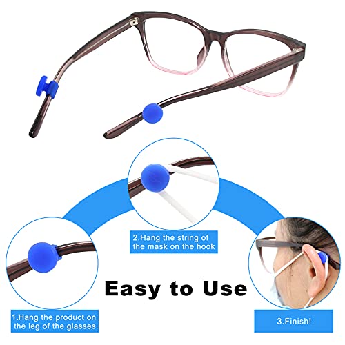 Anygift 4 Pairs Adjustable Eyeglass Hooks For Mask Holders To Protect Ears, Silicon Ear Saver For Masks Glasses, Mask Strap Extender For Sunglasses(4 Colors) #TOP6
