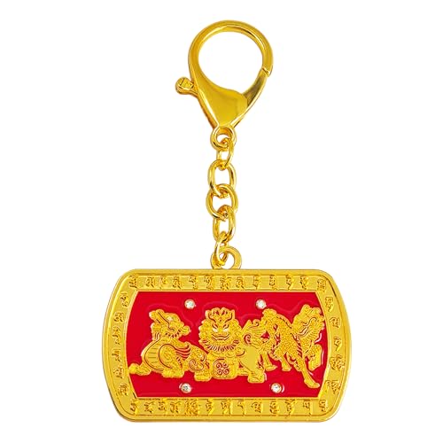 Porte-clés Feng Shui Three Killings amulette Pi Yao Chi Lin et Fu Dog Good Luck